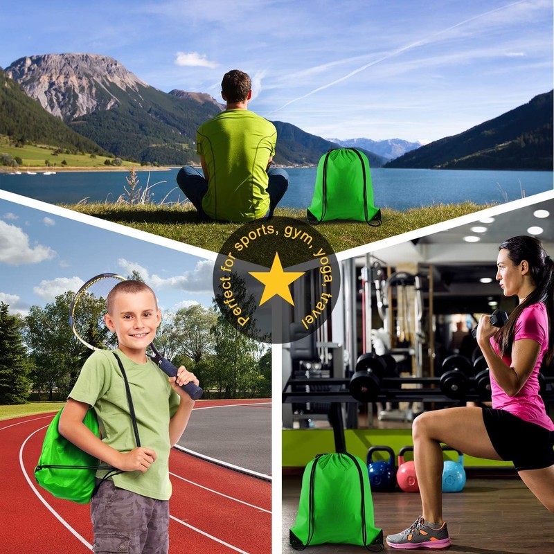 PLULON Drawstring Backpack Bags Bulk String Backpack Cinch Sack Pull