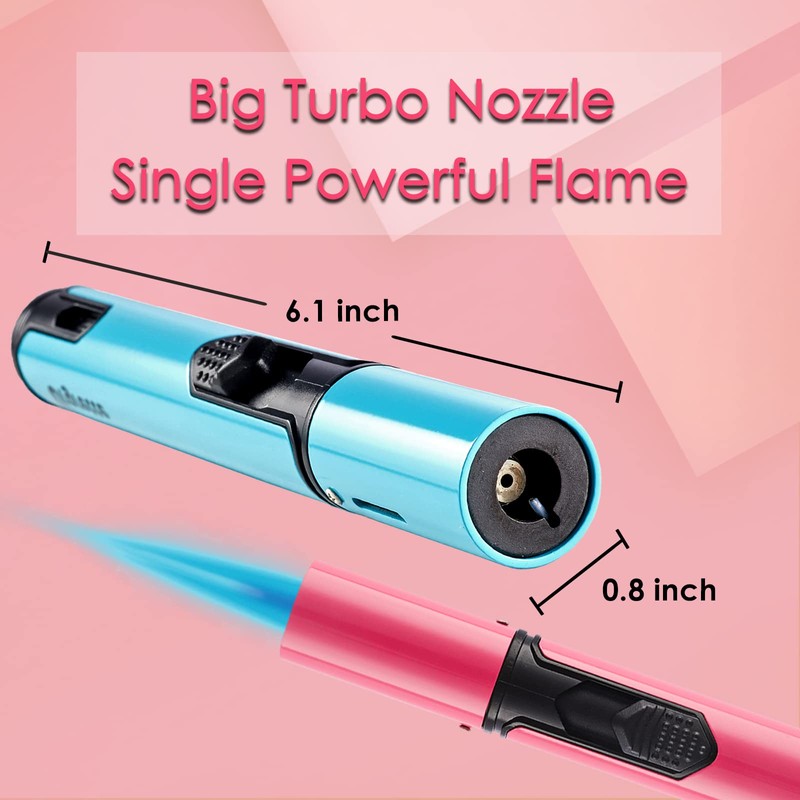 Urgrette Spring Colors 2 Pack Butane Torch Lighter, 6-inch Jet
