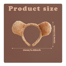XNIVUIS 2 Pcs Teddy Bear Ear Headbands Bear Ear Accessories Bear Costumes for Adults Children Bear Crowns Animal Costume Accessories for World Book Day Animal Party Carnivals Easter (2 Pcs)