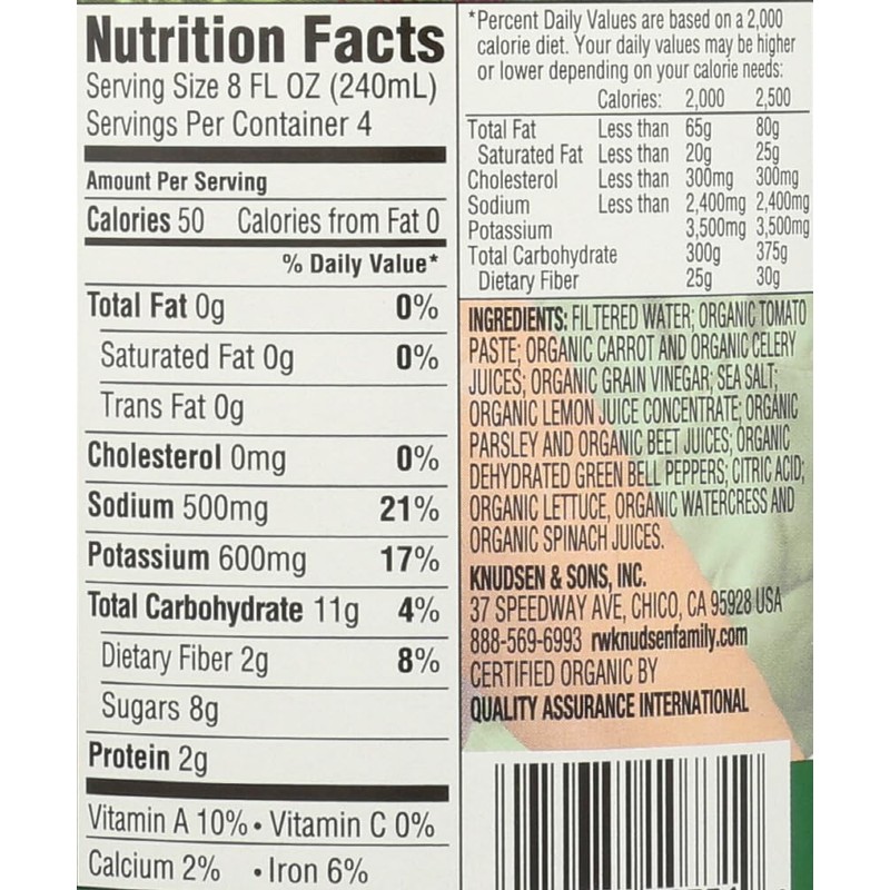 Knudsen Juice, Very Veggie Organic 32 fl.oz (Pack of 6)