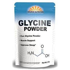 Polvo de glicina 100 puro  2 libras  Promueve un sueño reparador, energía y fuerza musculares, soporte de memoria y cognición (bolsa resellable)      