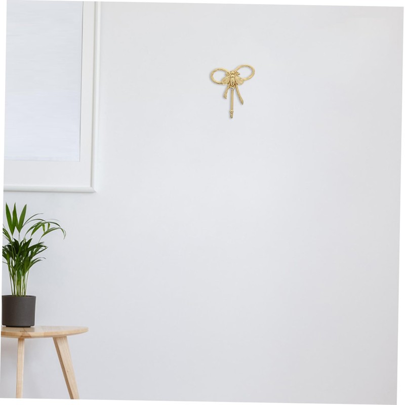 CHILDWEET Bee Wall Hooks Creative Gold Brass Coat Hangers Multi