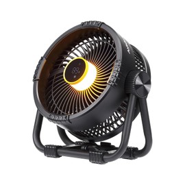 BougeRV Portable Fan Rechargeable, 20000mAh Battery Powered Fans with 4 Wind Speeds Hook Brighter Light LCD Display 270° Rotatable for Camping, Tent, Outdoors, Indoors, Office, Travel, RV, Black