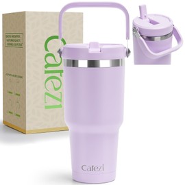 Cafezi 30 oz Tumbler with Handle, Vacuum Insulated Tumblers with Flip Straw and Top Handle, Reusable Insulated Cup for Home, Outdoors, Leakproof, Fits in Cup Holder, Cold for 30 Hours
