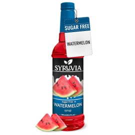 Syruvia Sugar-Free Watermelon Syrup - 25.4 fl oz. Premium Flavoring Syrup. 0 Calories, Kosher, and Gluten-Free. Ideal for Enhancing Drinks, Sodas, Shakes, Desserts, and More.