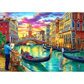 Venice Italy 1000 Piece Puzzle for Adults Travel Landscape Puzzles for Adults 1000 Pieces Water City Jigsaw Puzzles 1000 Pieces Family Challenging Puzzle (27.5"X19.6")