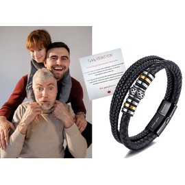 CJIAYUJEW I Will Always Be With You - Stainless Inspirational Mens Braided Leather Bracelet To My Son/Grandson, SON-21, alloy, no gemstone