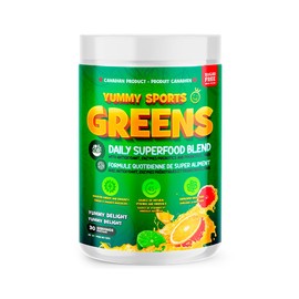 Yummy Sports Superfood Green Powder Keto Friendly - Fruit & Veggie Superfood Powder with Enzymes, Prebiotics, Antioxidants - Vegan Gluten Free Non GMO Stevia Sweetened - 300G, 30 Servings - Yummy Delight
