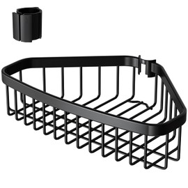 ESSEME Corner Shower Rack Only: 1 Pack Stainless Steel Waterproof Bathroom Storage Basket - Large Dimensions: 7.68" D x 12.4" W x 3" H