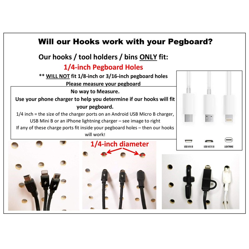 JSP Manufacturing Pegboard Hooks Non-Locking Plastic J Style Hook |