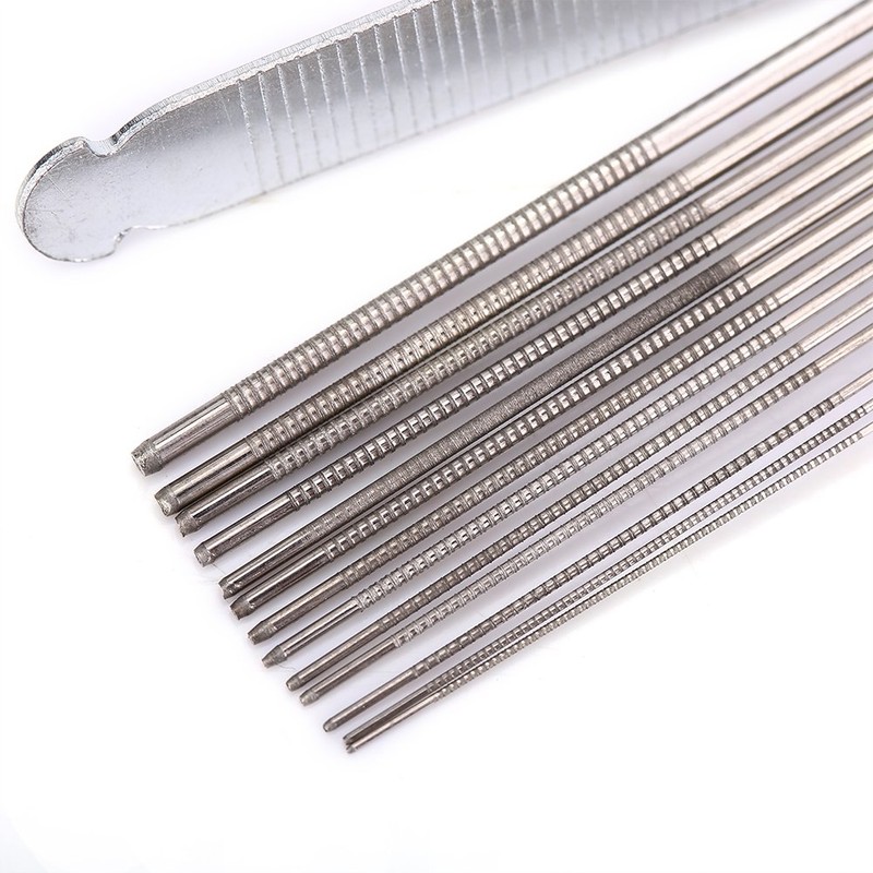 Práctica guitarra Bass Nut Bridge File Set Luthier Tool Box