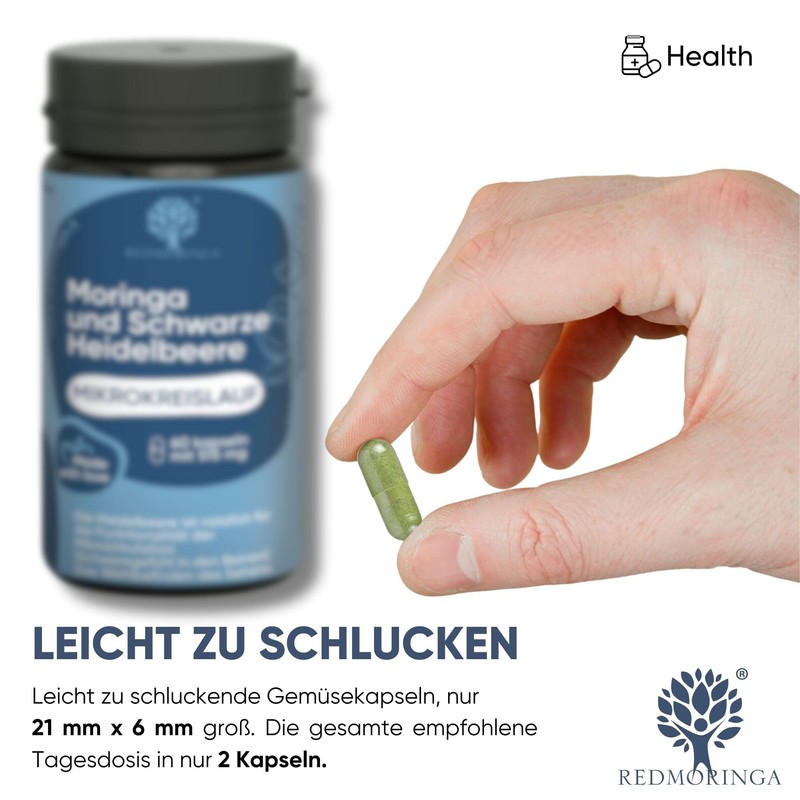 Blueberry Extract & Moringa Capsules for Leg Circulation - High