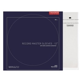 THAKKER Record Master Sleeves - 50 Anti-Static Inner Sleeves | Rice Paper Lining | Premium Protection for 12 Inch Record Records, LPs & Maxis | Collector's Quality Archive Sleeves