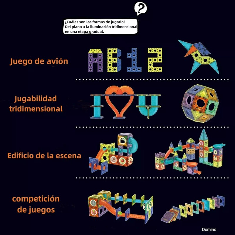Nayumi Bloques De Construcción Magnéticos Juguete Para Niños 110pcs
