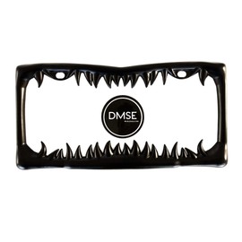 DMSE Universal Metal Shark Tooth Teeth Jaws License Plate Frame Cool Design For Any Vehicle (Black Sharks Tooth)
