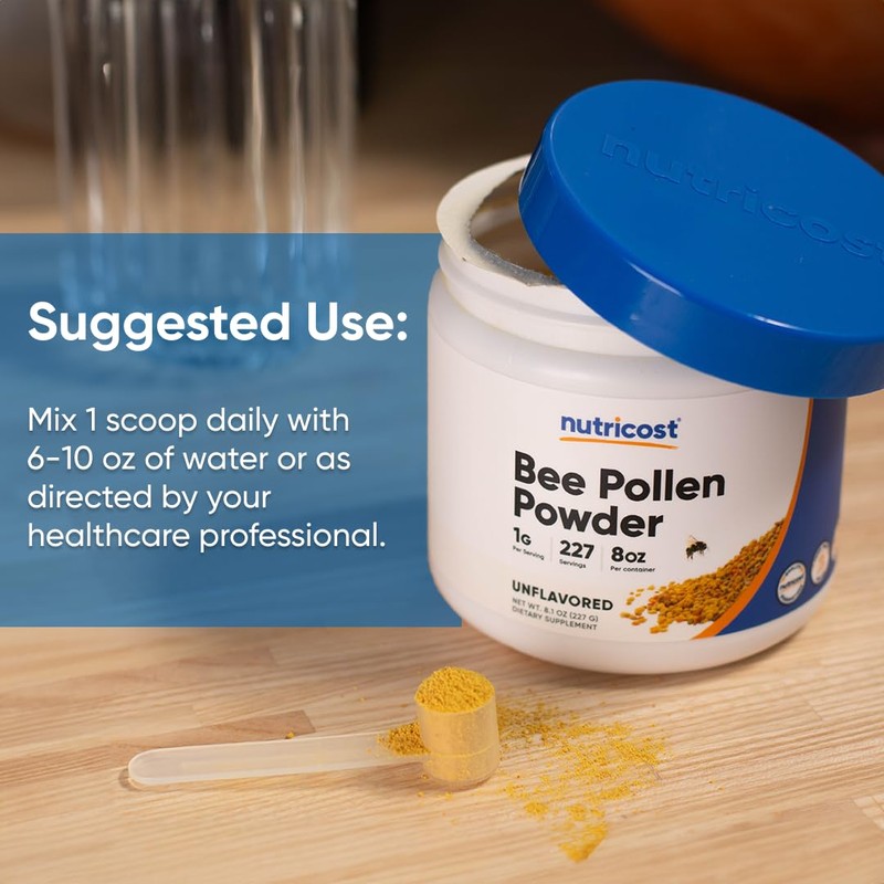 Nutricost Bee Pollen Powder (8 oz) (Unflavored) - 227 Servings,