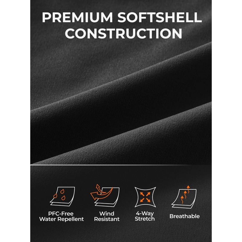 ORORO Men's Heated Softshell Vest with USB-C Rechargeable Battery, Soft