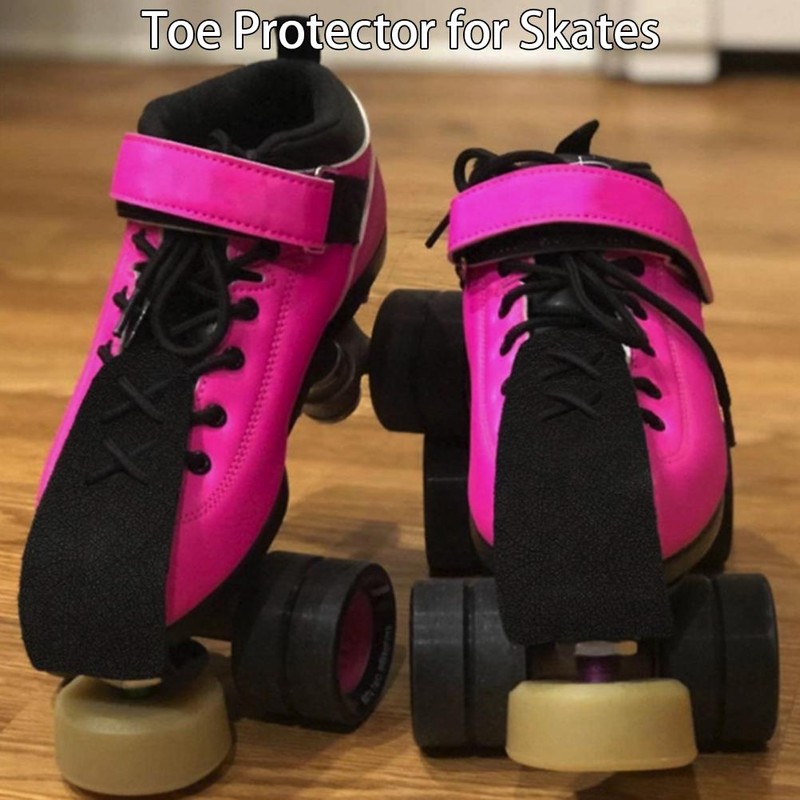 1 pair Roller Skate Toe Guards Protectors Leather Flat Toe