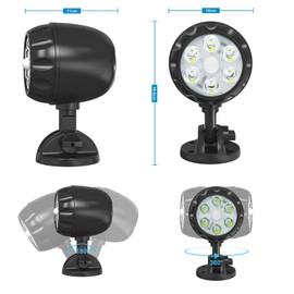 Battery Motion Sensor Light Outdoor - 600 LM Battery Operated Motion Lights Outdoor 6 LEDs 400sqft - 6000K Auto On Off 360° Adjustable Battery Flood Lights Outdoor Waterproof - 1-Pack - Black