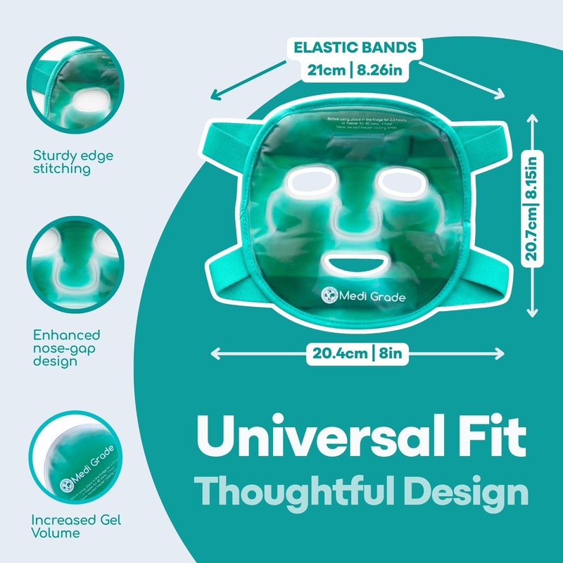 Medi Grade Cooling Face Mask set with 1 Lycra Face