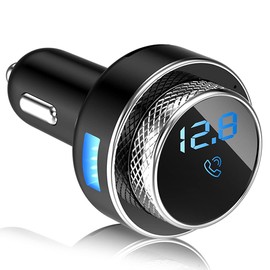 Bluetooth FM Transmitter Portable Wireless Car Radio Adapter Smart Car V5.0 Bluetooth MP3 Player Auto USB QC3.0 Fast Charger Adapter Hands-Free Calling Support TF Card U Disk