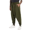 perdontoo Mens Harem Pants Casual Drawstring Aladdin Hippie Cotton Drop