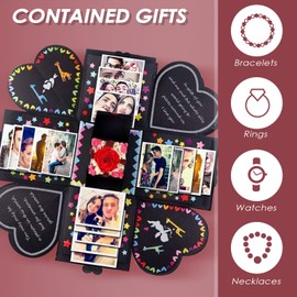 MeoZynxadril Surprise Box, Explosion Box Gift Box, DIY Explosion Surprise Box, Creative Photo Album Scrapbooking, Picture Box Including Instructions (English language not guaranteed), for Wedding,