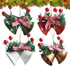 christmas bell tree bells hanging decorations metal ornament decoration ornaments jingle bow decor decorative door large red sleigh xmas shaped craft crafts cute feather fox giant kids rustic small sp