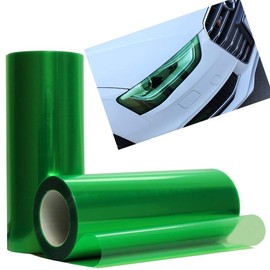 KOMAS 12” X 48” Tint Vinyl Film Sticker Sheet Roll for Car Headlight, Tail Lights, Fog Lights with Squeegee + Cutter (Glossy Green)
