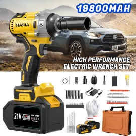 Unbranded 1/2" Cordless Electric Impact Wrench Gun High Power Driver w/ 2 Li-ion Batteries