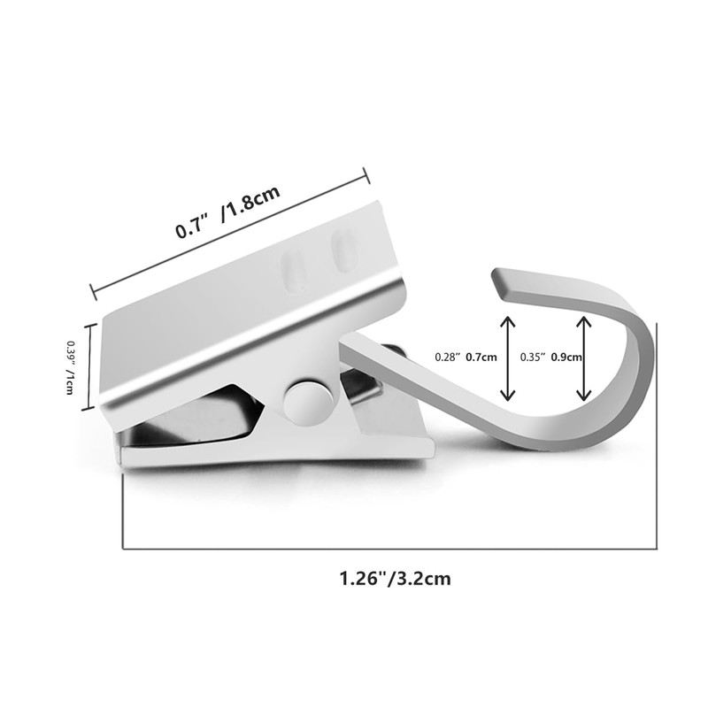 KaiYi Curtain Clips, 30 Pcs Curtain Hooks 430 Stainless Steel