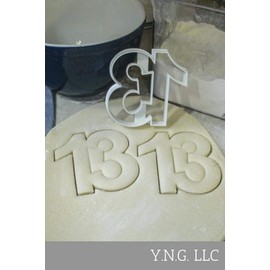 NUMBER 13 THIRTEEN LUCKY FRIDAY BIRTHDAY ANNIVERSARY EVENT SPECIAL OCCASION COOKIE CUTTER BAKING TOOL 3D PRINTED MADE IN USA PR108-13