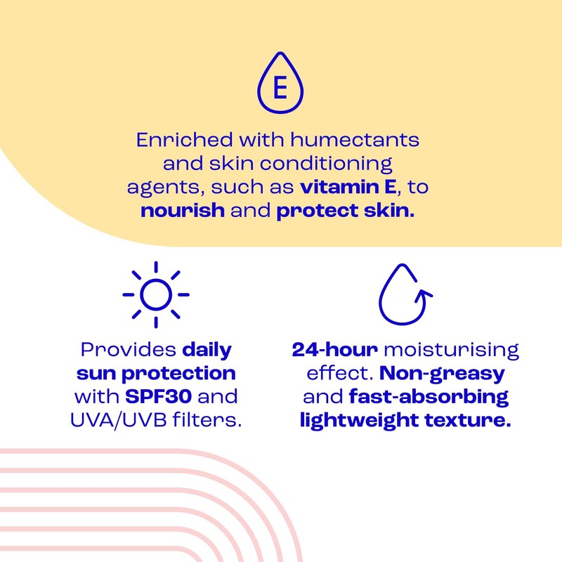 E45 SPF 30 Face Moisturiser - Hydrating Daily Cream with