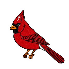 3.5" Embroidered Cardinal Bird Iron On Patch | Decorative Cardinal Birds Applique Iron On/Sew On Patches for Clothing, Hats, Backpacks, Clothes, Jacket, T Shirts