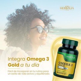 Omega 3 Gold de Alta Potencia, EPA 720  DHA 480 de Herbalia Lab, Pureza y Calidad Superior  90 Cpsulas                                                