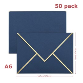 50 Pack 5x7 Envelopes Self Seal, Blue 5x7 Envelopes for Invitations with Self-Adhesive A7 Envelopes Self Seal for Weddings, Invitations, Photos, Postcards, Greeting Cards Mailing,Graduation