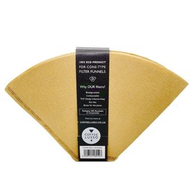 Size 6/No.6/1x6 Coffee Filter Papers by COFFEE LUSSO, Cone Shaped, Unbleached, Eco Friendly (50)