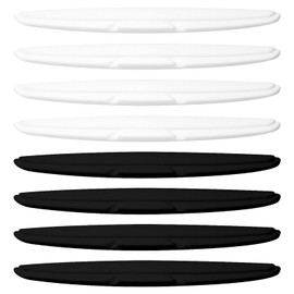 Pinsheng Pack of 8 Car Bumper Protective Strips, Universal Rubber Anti-Scratch Car Corner Bumper Protection Strip Sticker for All Cars (Black/White)
