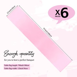 YMHPRIDE 6 Pack Pink Table Runner Satin Table Runner, 12x72 Inch Long Silk Table Runner for Wedding Party Birthday Banquet Table Decoration - Pink