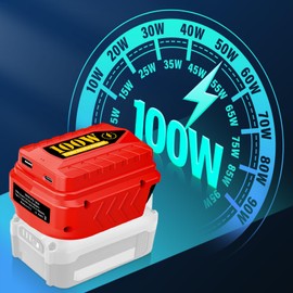 PD100W USB Battery Adapter for Craftsman 20V, with Type-C Port & USB Port for Craftsman 20V Battery & Electronic Device and Phone Charger(No Battery)