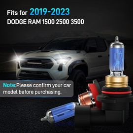 XFLHEHD Ram Halogen Headlight Bulbs Fits For 2019-2023 Dodge Ram 1500 2500 3500 Halogen High Low Beam Combo, Ultra Bright 5000K White Bulbs, 12V-100W, Pack of 4