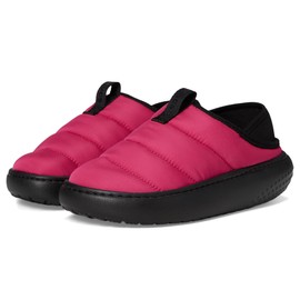 Crocs Classic Puff Moc (Little Big Kid) Slipper, Dragon Fruit/Multi, 6 US Unisex
