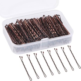 SHADECRAFT 150 Bobby Pins - 5cm Long Hair Pins for Women with Box - Hair Pins & Kirby Grips for Thicker & Strong Hair, Ideal Hair Clips Women for All Hair Types (Brown)