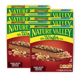 Nature Valley Wafer Bars, Peanut Butter Chocolate, 1.3 oz, 5 ct (Pack of 6)