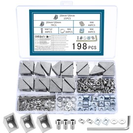 Tenbrachian 22 Pcs 2020 Aluminium Extrusion Angle Mounting Brackets, Aluminium Angle Brackets, 2020 Aluminum Extrusion Angle Brackets, 2020 Aluminium Profile 90 Degree L Bracket Corner Braces