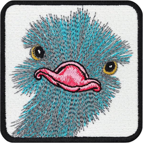 Bird Ostrich Sticker/Patch Embroidered Funny Ostrich Face Patches for Jeans