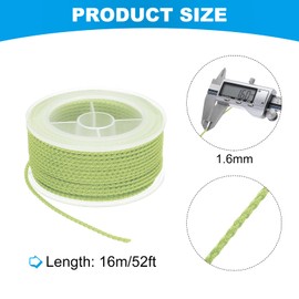 QUARKZMAN Nylonfaden Schnur Perlenkordel, 52ft Dehnbar Geflochtene Armbänder Schnur Seil für Schmuckherstellung DIY Handwerk Halsketten, Matcha Grün