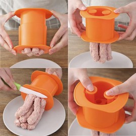SHIDOW Small Sausage Stuffer, Manual Sausage Maker, Sausage Stuffer Machine, Easy Sausage Maker Machine, Easy and Quickly Sausage Filling (Orange)
