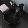 KECTIAKL Bathroom Vessel Sink 13 Inch Black Ceramic Sink with