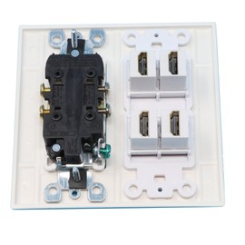 RiteAV Power Outlet 4 HDMI Wall Plate - White